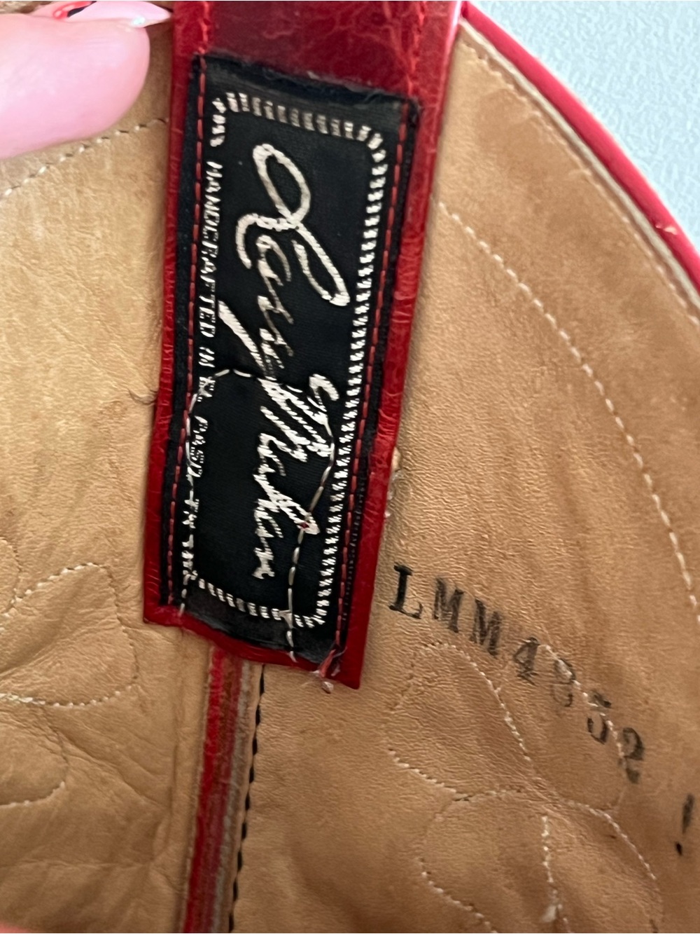Larry Mahan Vintage Red and Brown Floral Western Boots - Classic Cowgirl Style - Picture 9 of 9